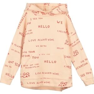 Beau Loves Sweatshirt Kid 8 Pink Hoodie Text Print Kangaroo Pocket School Soft